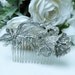 Original 1940 Authentic Large Art Deco Vintage Rhinestone Flower Bridal Hair Comb