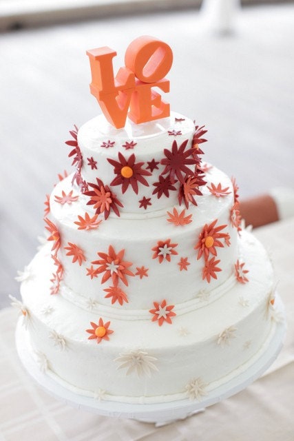 wedding cake topper perfect for philadelphia weddings - custom color