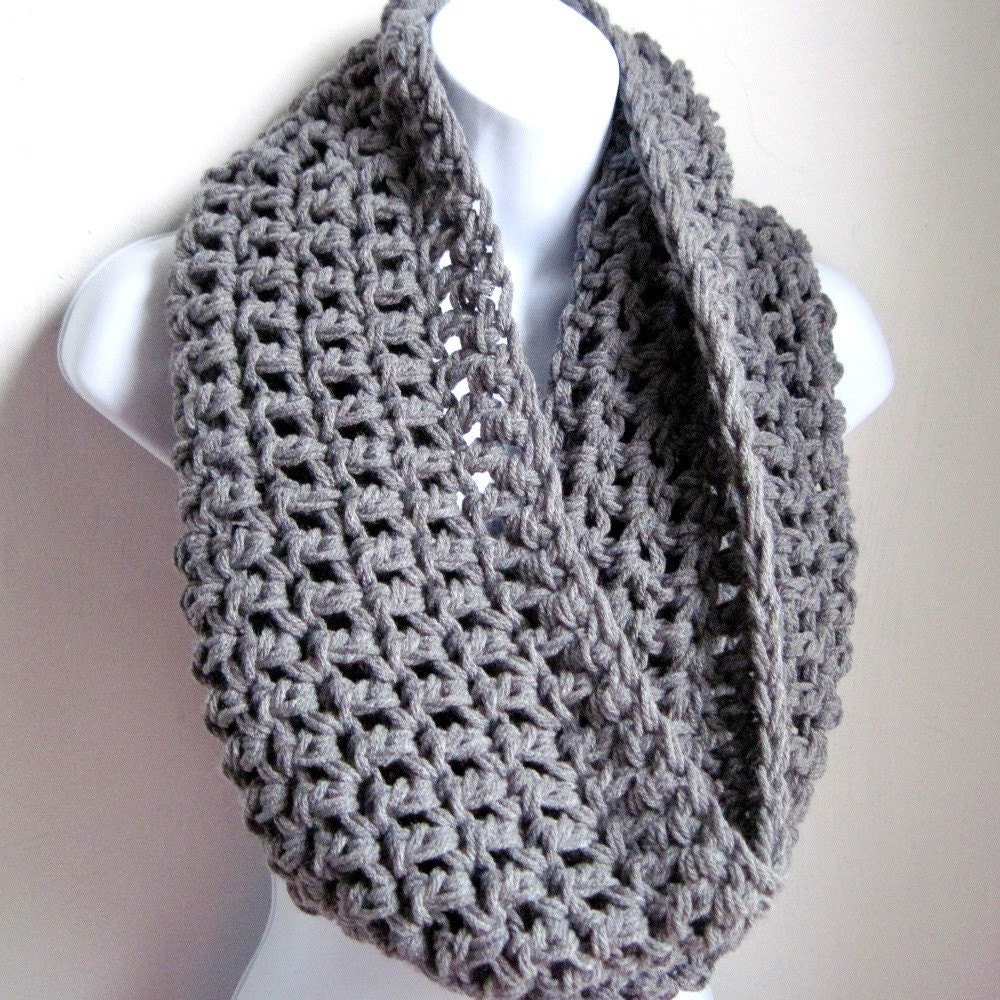 Grey Scarf Cowl- Extra Large Chunky Infinity Scarf "BOGO"