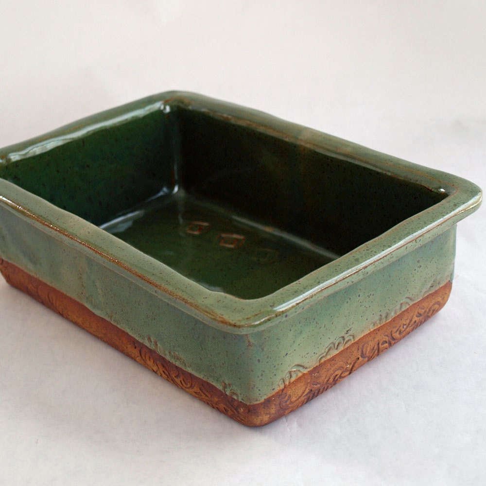 Pottery baking dish handmade