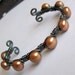 Adjustable Pearl Cuff - Black & Gold - Spike Style - Artisan Jewelry by Ms Rose