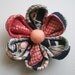Japanese Kimono Flower Brooch Chirimen (crepe) Black in a Yuzan gift box