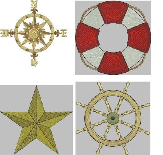 Nautical But Nice Embroidery Designs by DrusDesigns on Etsy