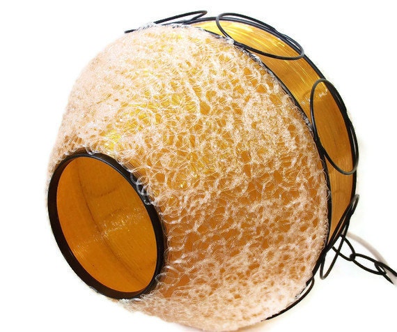 Vintage Orange Spaghetti Spun Glass Swag Lamp Retro Spaghetti Light  Home Decor Lighting