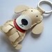Susan the Labrador Leather Keychain ( Cream )