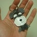 Leather Keychain - James the Schnauzer leather charm ( Dark Grey )