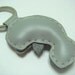 Leather Keychain - Layla the Manatee leather charm ( Grey )