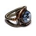 Steampunk Ring - Aquamarine Blue Swarovski Crystal (Custom size available - see description)