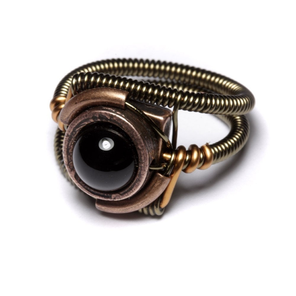 Steampunk Jewelry - Ring - Black Onyx
