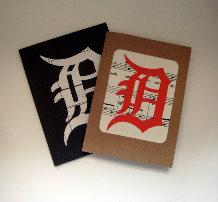 Detroit Greeting Cards / Set of Handmade and Recycled Detroit Cards