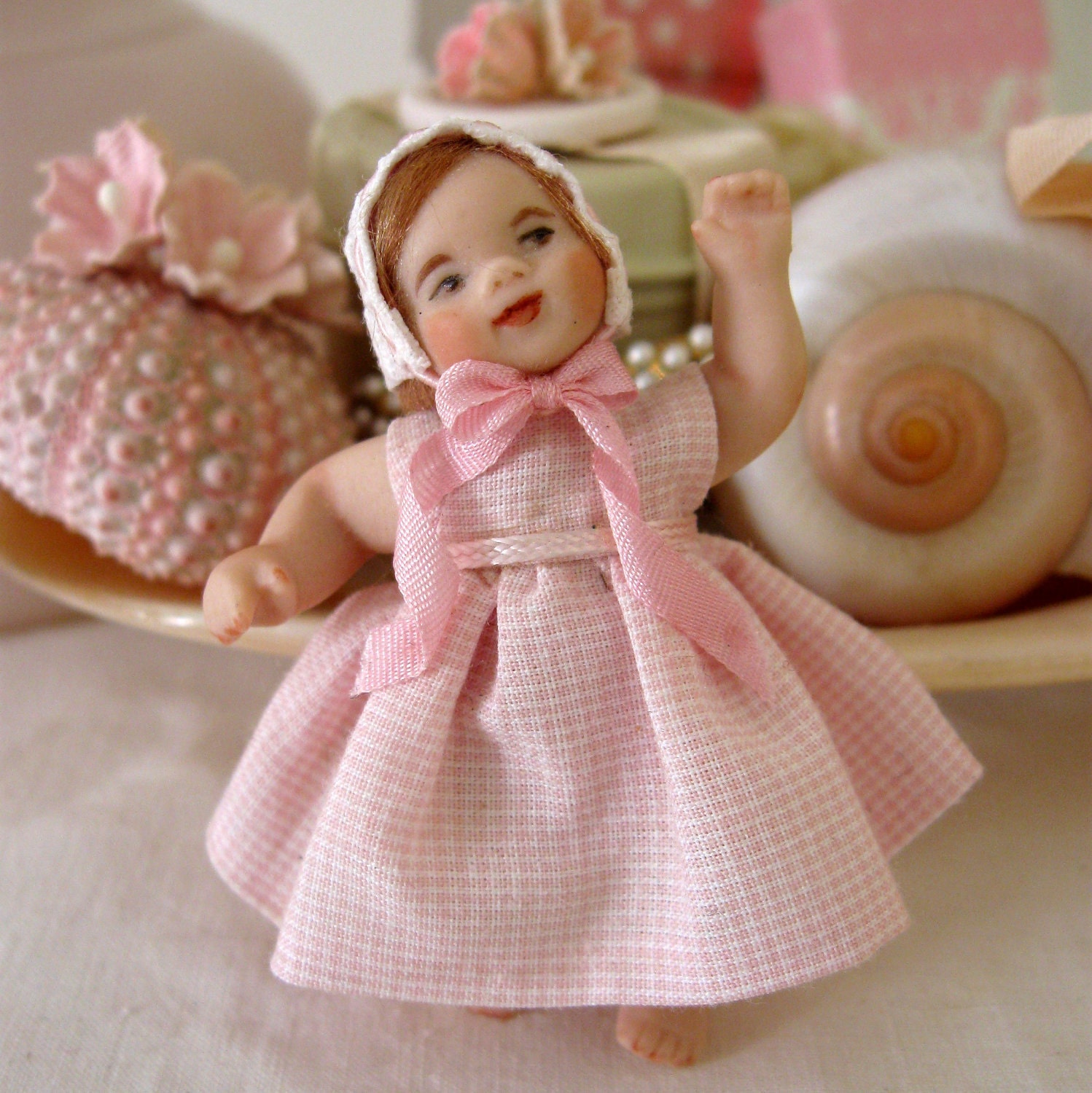 Tiny Girl Bisque Doll