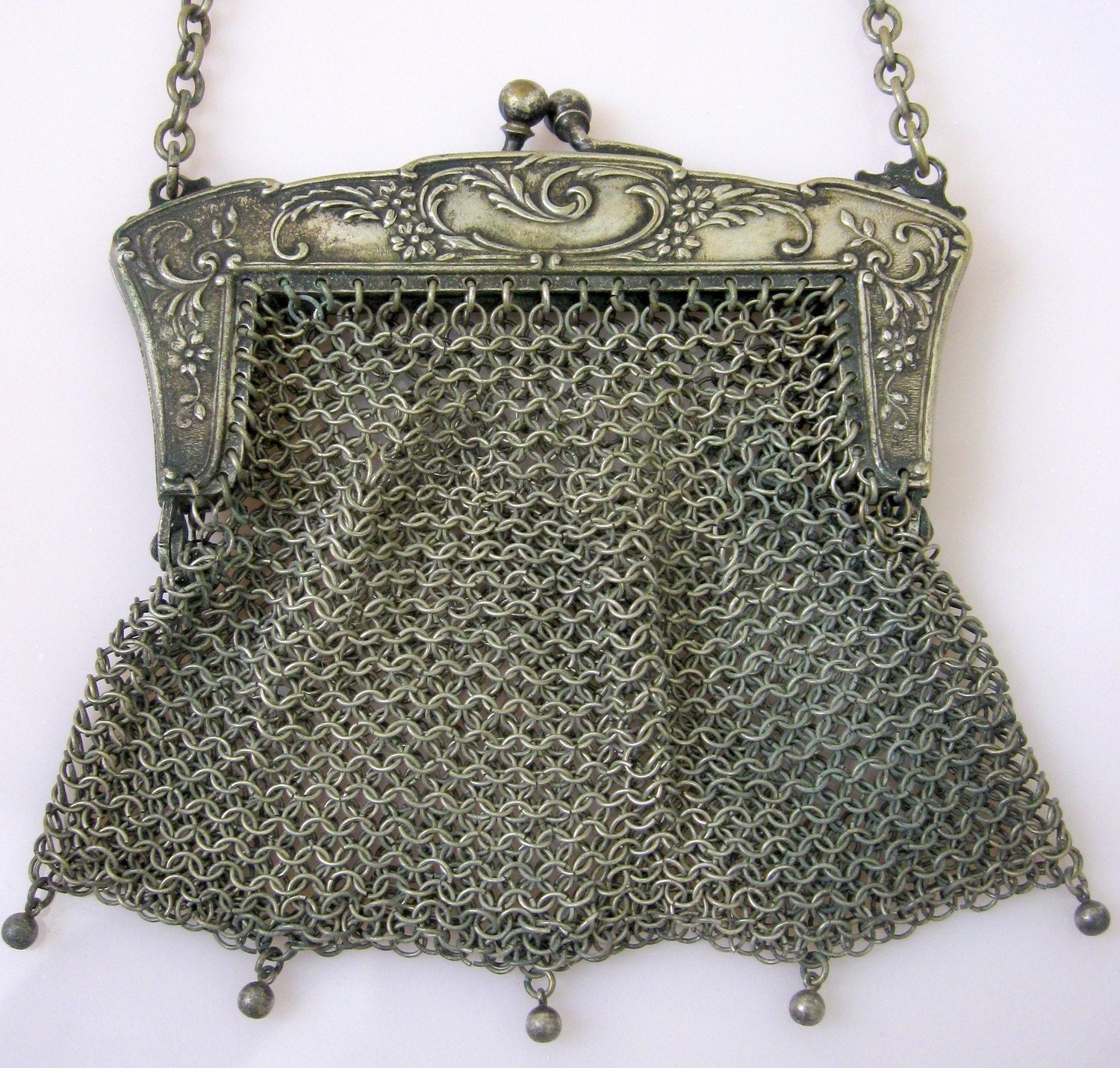 Antique German Silver Mesh Purse Evening Bag by Somethingcharming