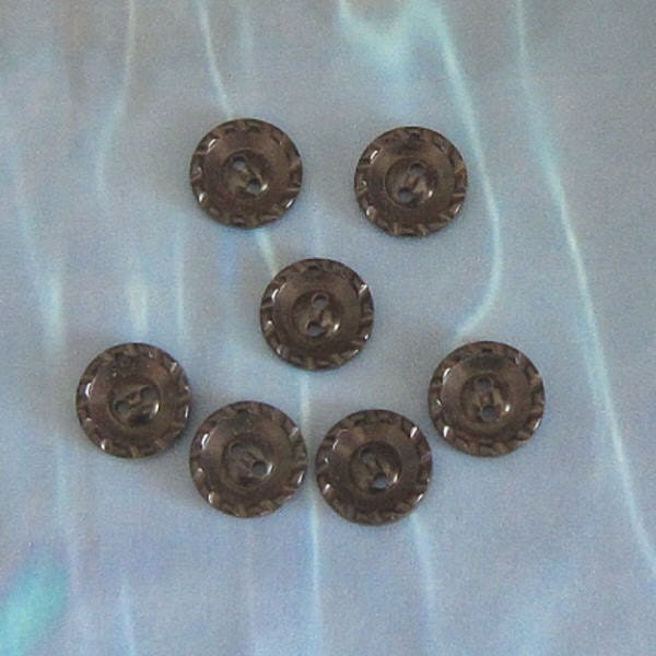 7 Vintage Black Plastic Decorative Buttons