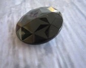 Vintage Black Multi Faceted Glass Button - 27mm - Beautiful