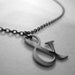 Ampersand Necklace Silver Tone Polished Stainless Steel Typography Necklace
