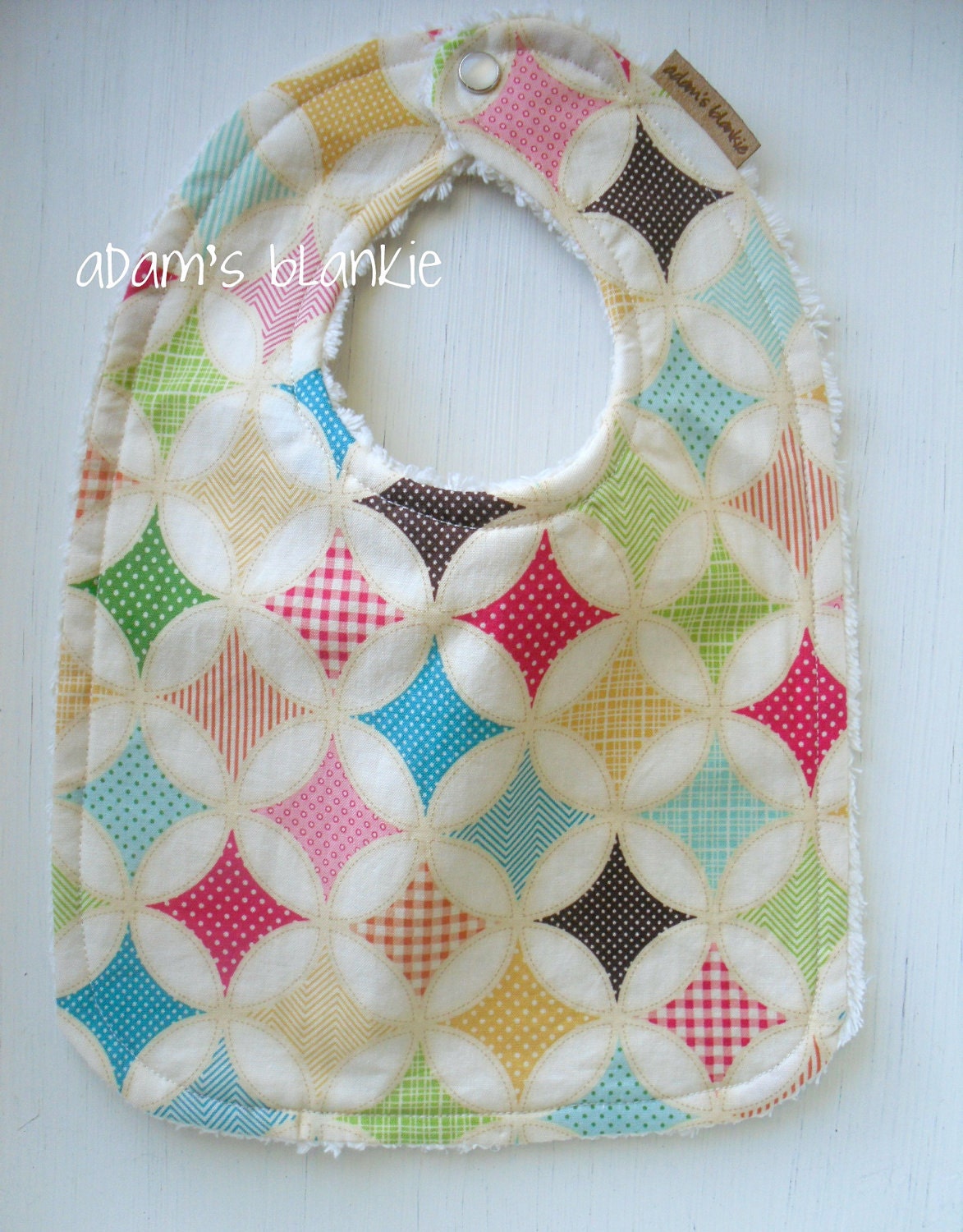 Fly A Kite - Infant to Toddler Bib - Chenille and Pearl Snap - OR Design Your Own