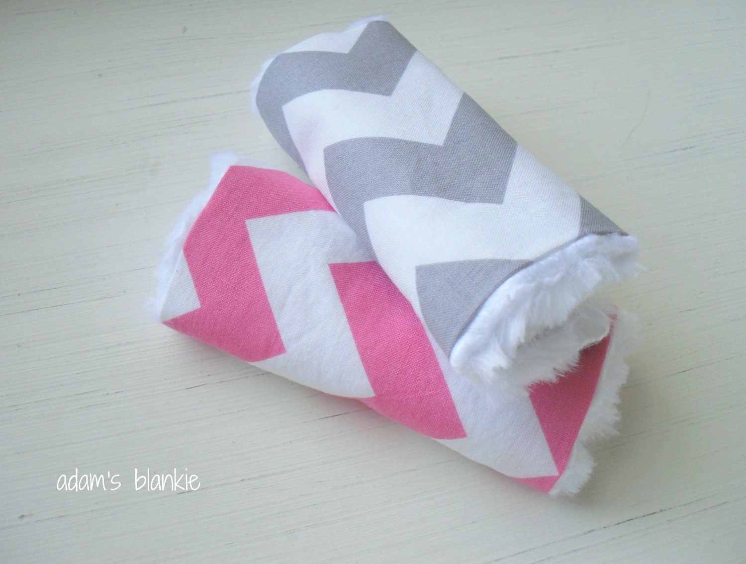 Chevron Stripes - Infant Car Seat Strap Covers - Minky or Chenille - Velcro Closure - Choose From Blue, Green, Gray, Orange, Yellow, Pink