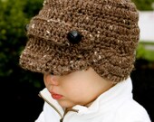 Boys Newsboy Earflap Hat Available In All Sizes and Colors - Size 6-12 months