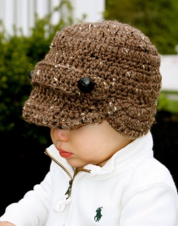 Boys Newsboy Earflap Hat Available In All Sizes and Colors - Size 1-3 years