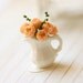 Dollhouse Miniature Flowers - Peach Pink Peonies in White Porcelain Jug