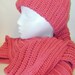 Handmade Adult Scarf and Hat Set  Dusty Rose Color