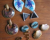 Vintage Collection of 1980's Enamel Costume Jewelry