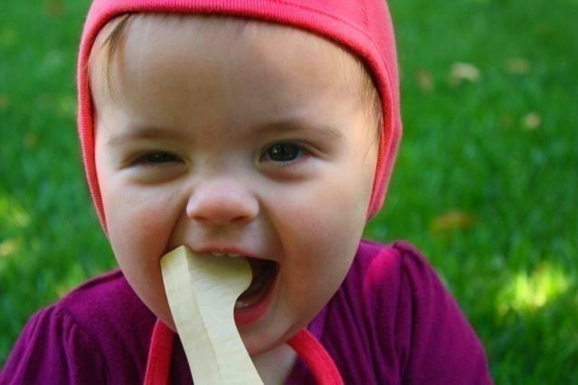 wee TEETHING TOY Giraffe Ohio Maple Wood Sweet Teether- all natural organic baby toddler