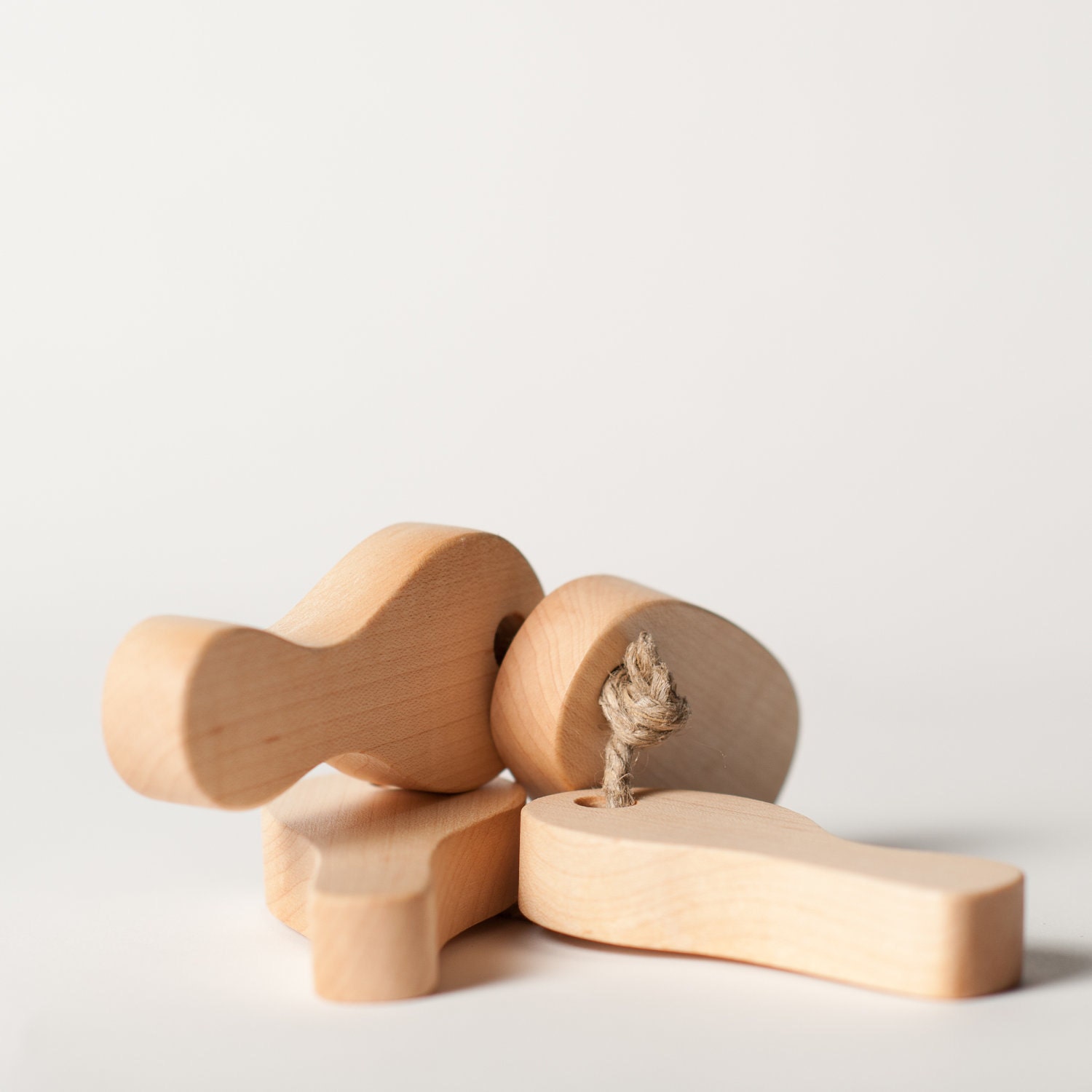 Wood Teether Play Key Set wooden toy natural baby toy