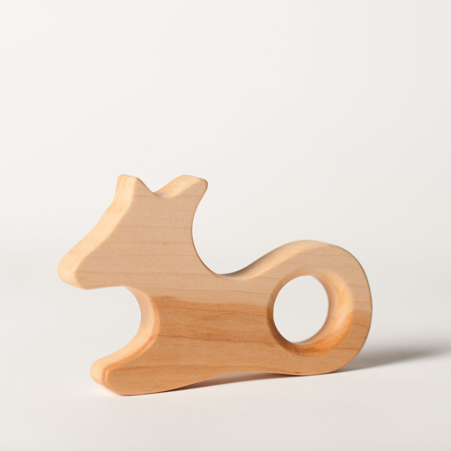 WOOD BABY TOY Wood Teether Deer Fawn wooden toy natural baby toy