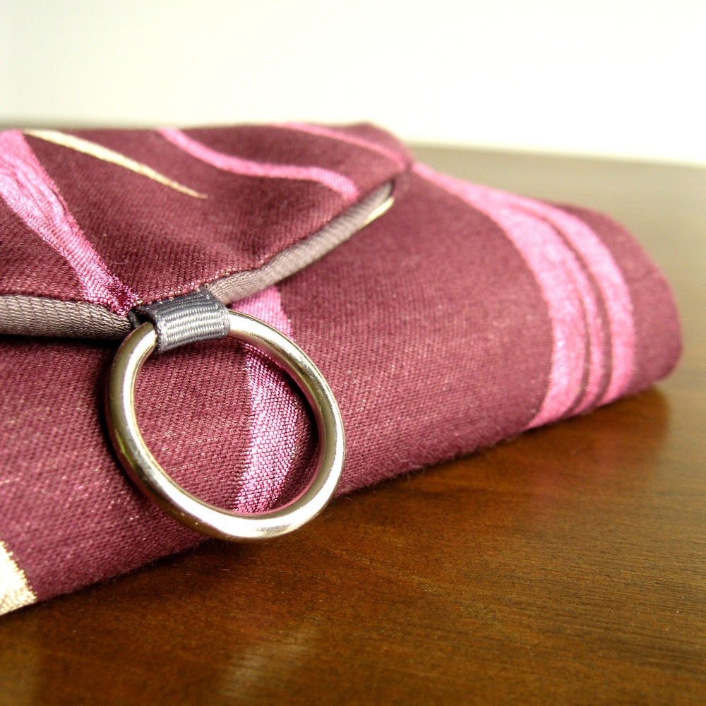 Jewelry Roll Travel Organizer Clutch - Purple Grasses