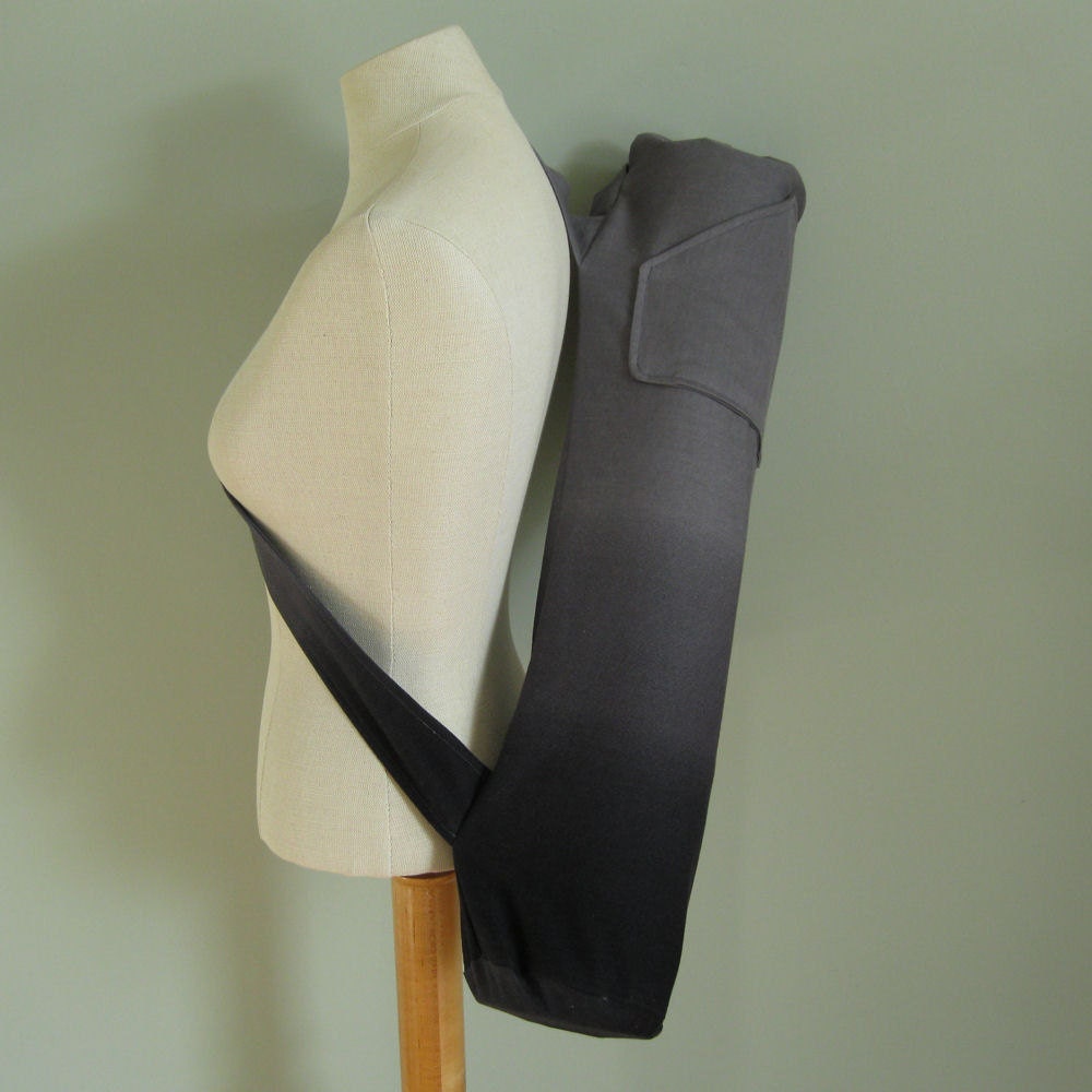 Yoga Mat Bag - LAST ONE this fabric - Ombre Gray Grey Fade to Black