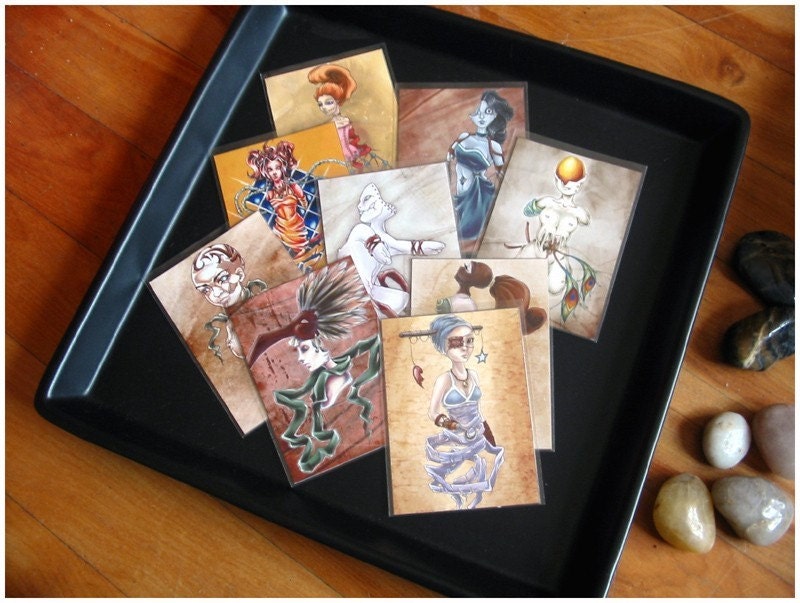 Set of 9 ACEO Limited Edition Archival Print, Fantasy and Surreal Artwork