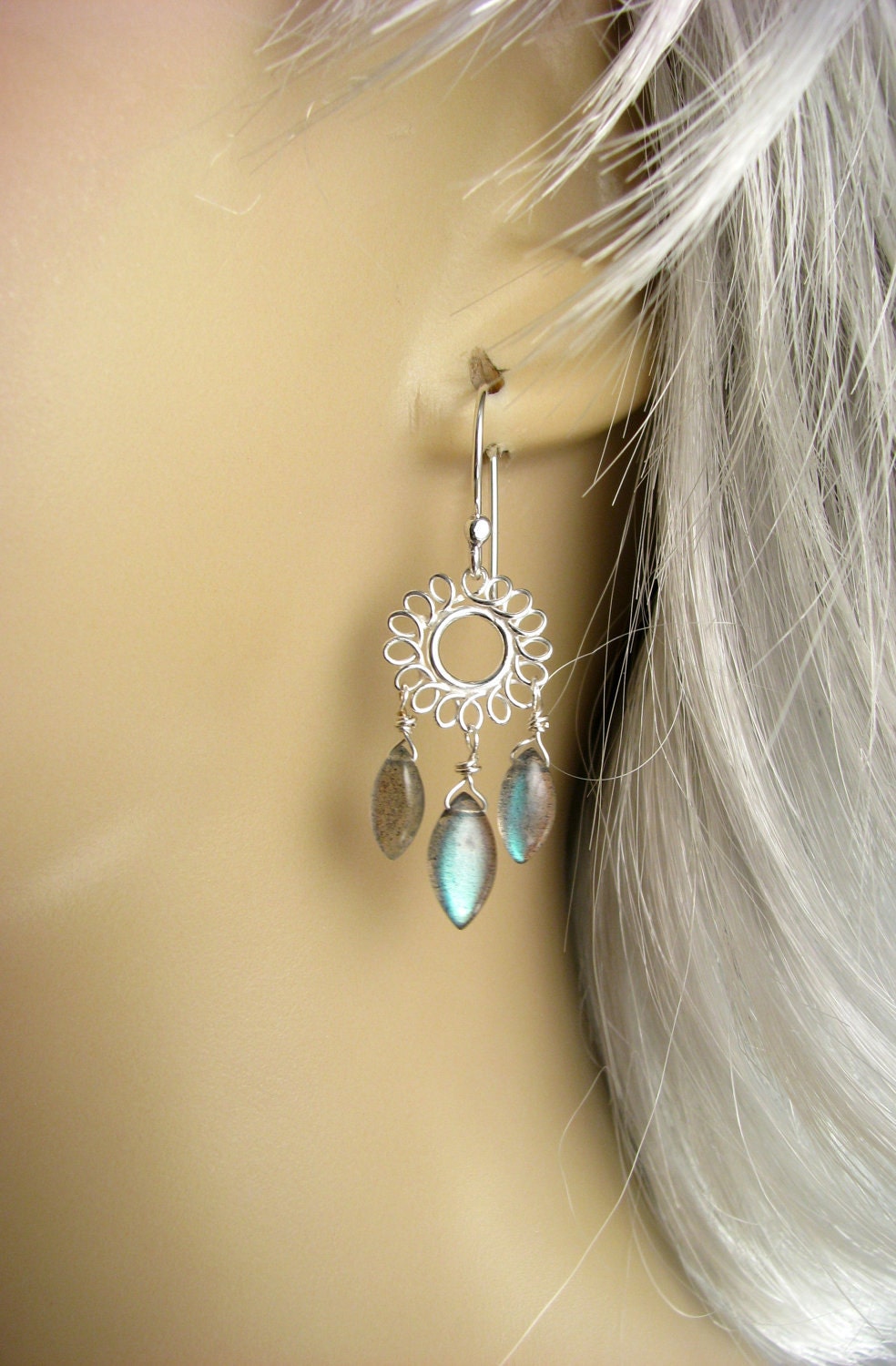 Labradorite Chandelier Earrings