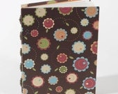 Small brown journal/notebook, unlined, multicolor flowers