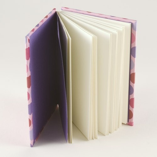 ON SALE Handmade journal with purple and pink dots