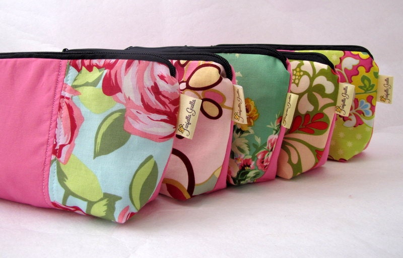 Bridesmaid Gift Set of 7 Make up Bags