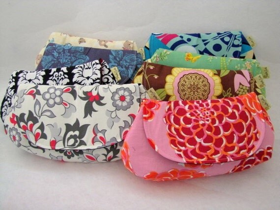 Bridesmaid Set - 5 Clutches- Choose the fabrics