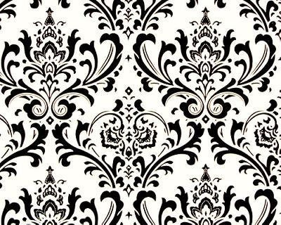 SAMPLE SALE- RUNNER 30" Traditions Damask Black on White Table runner damask runner