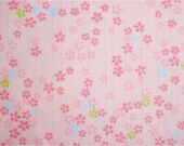 2430 - Japanese Pink Cherry Blossom Slubbed Cotton Fabric - 43 Inch (Width) x 1/2 Yard (Length)