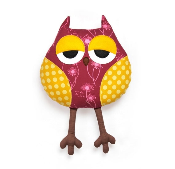Tutorial - Sleepy Owl - PDF stuffed owl pattern Owl decor