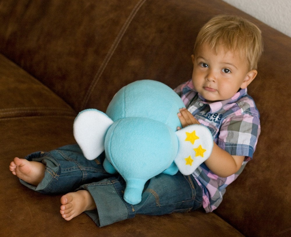 DIY blue Star Elephant plush sewing KIT