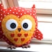 Owl Pattern - plush pillow sewing pattern PDF