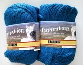 Alpaca soysilk blend yarn, sapphire blue light worsted weight yarn, SWTC Inspiration, Celebration (393)