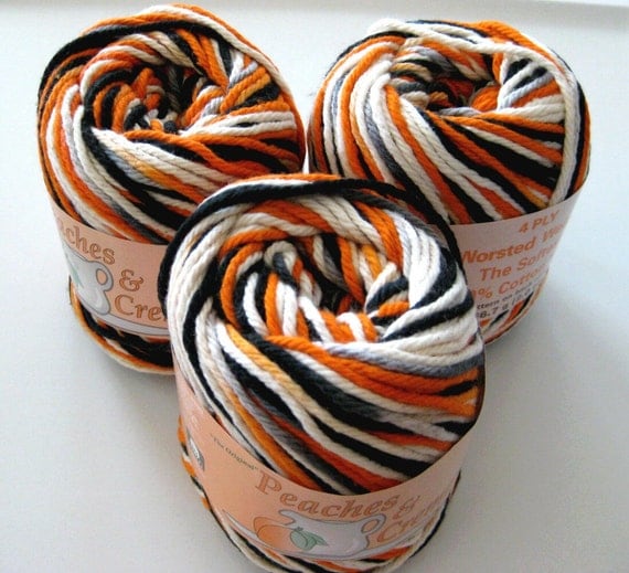 Cotton yarn Peaches and Cream Trick or treat for by crochetgal