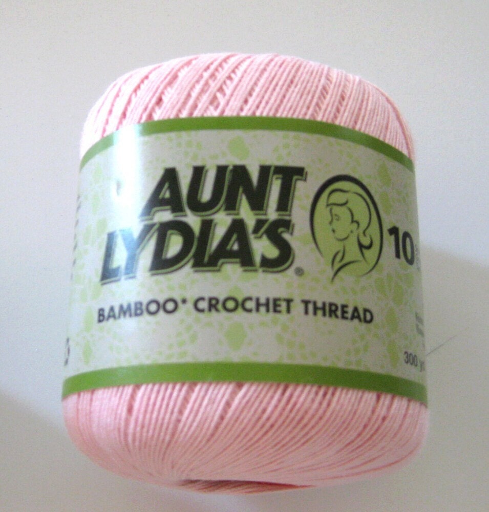 Aunt Lydias Bamboo Thread PURE PINK thread size 10 by crochetgal