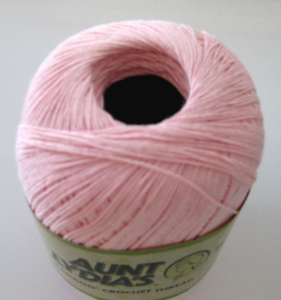 Aunt Lydias Bamboo Thread PURE PINK thread size 10 by crochetgal