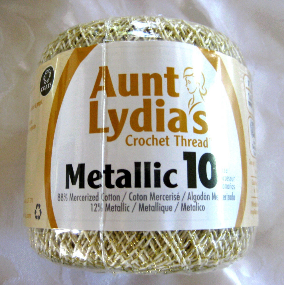 Aunt Lydias Metallic Crochet Cotton natural with by crochetgal