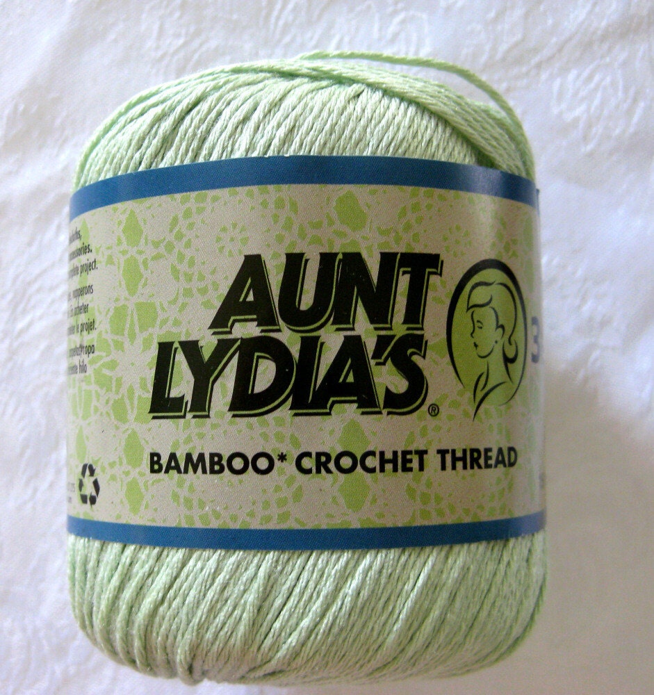 Aunt Lydias Bamboo Thread HONEYDEW green size 3 fine by crochetgal