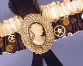Wedding garter The STEAMPUNK Bride  a Peterene design OOAK