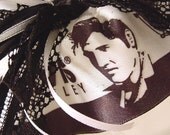 The ORIGINAL ELVIS at your WEDDING GARTER black and white satin and lace. Prom